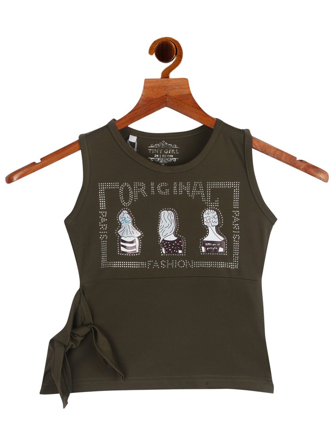 

Tiny Girl Green & White Print Top