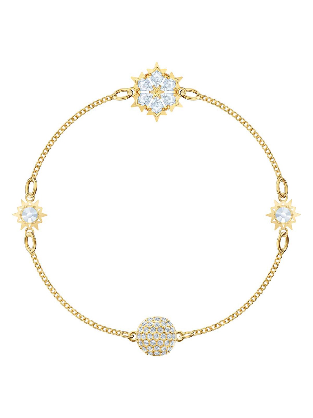 

SWAROVSKI Women Gold-Toned & White Crystals Gold-Plated Bangle-Style Bracelet