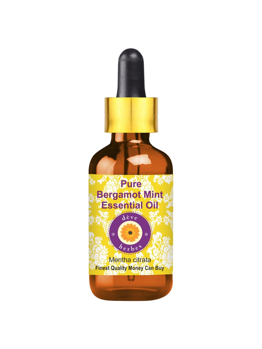 

Deve Herbes Pure Bergamot Steam Distilled Essential Oil with Glass Dropper - 100ml, Yellow