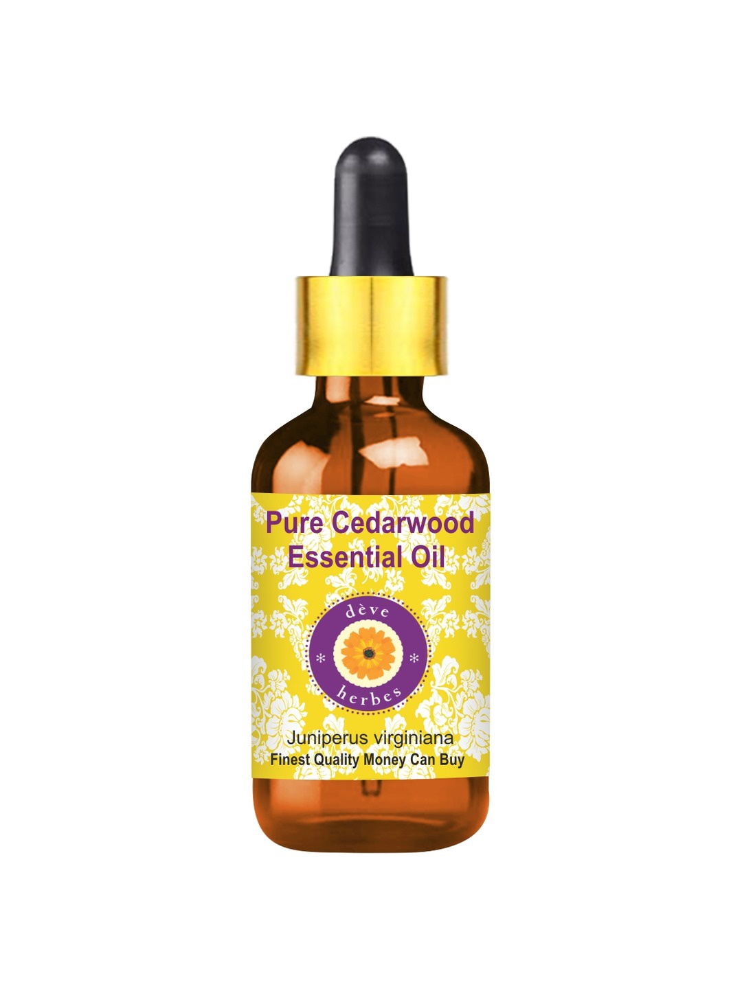 

Deve Herbes Pure Cedarwood Steam Distilled Essential Oil with Glass Dropper - 50ml, Yellow