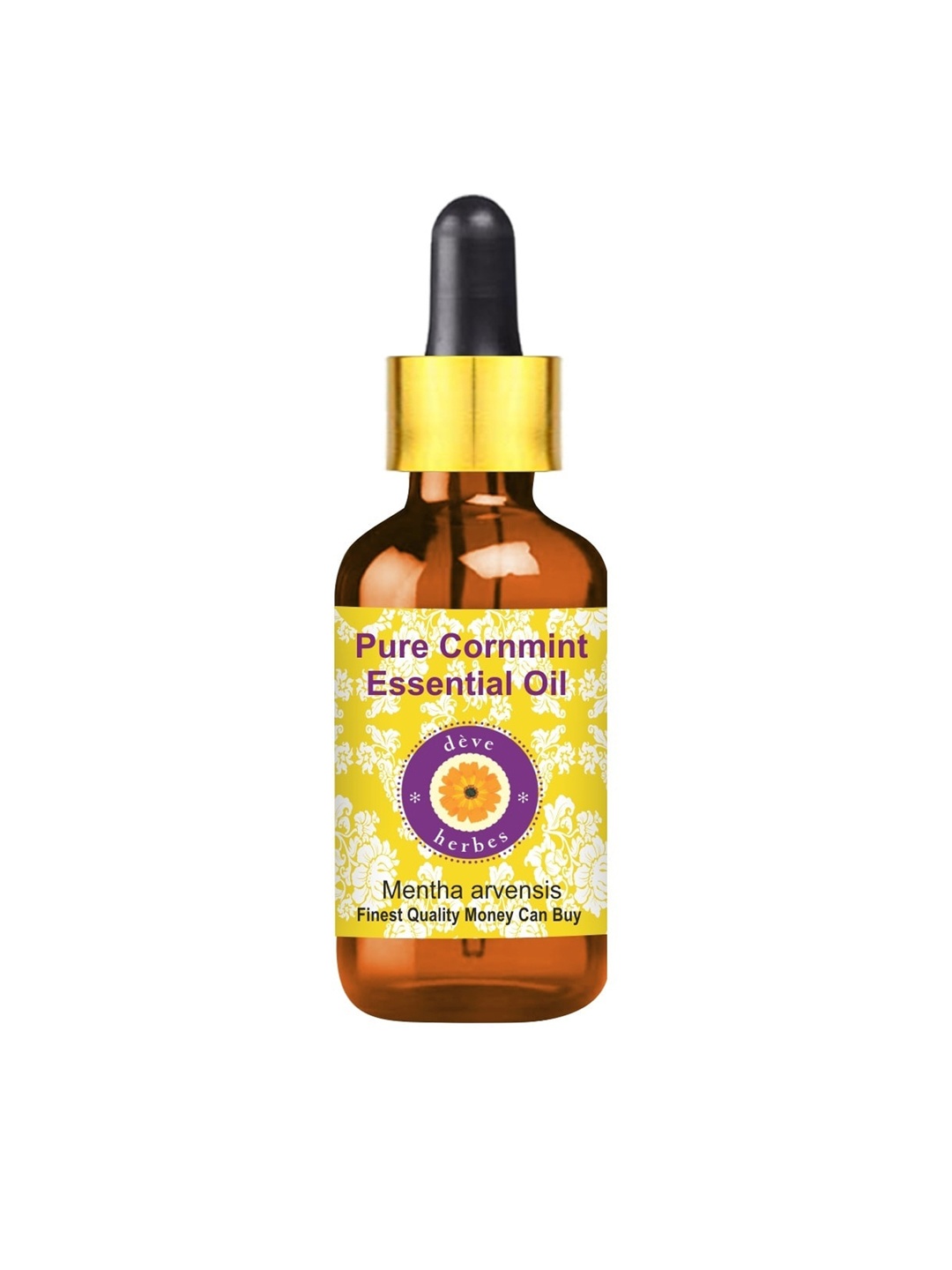 

Deve Herbes Pure Cornmint Steam Distilled Essential Oil with Glass Dropper - 10ml, Yellow