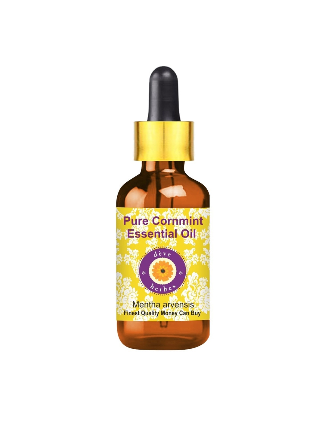 

Deve Herbes Pure Cornmint Steam Distilled Essential Oil with Glass Dropper - 5ml, Yellow