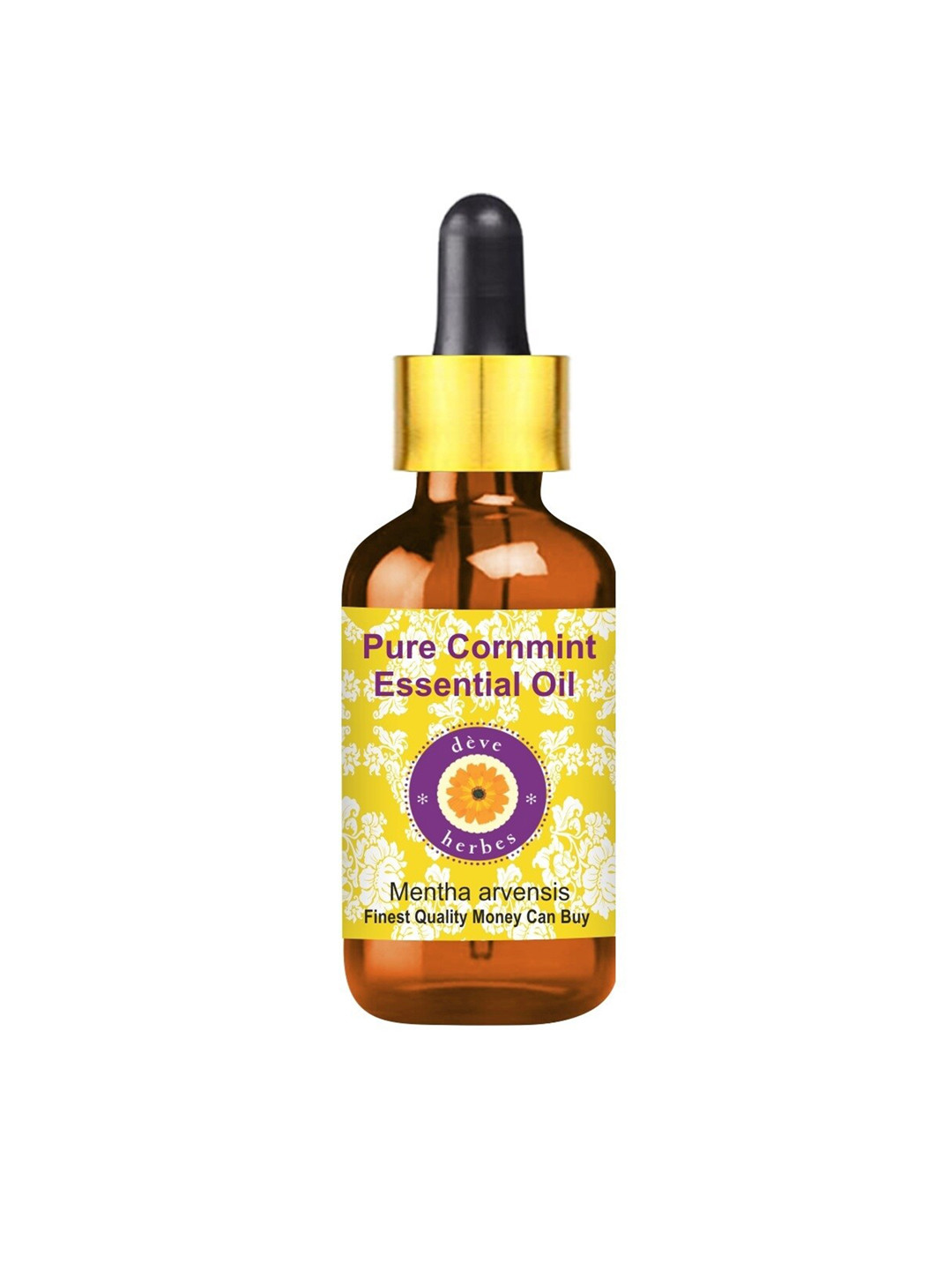 

Deve Herbes Pure Cornmint Steam Distilled Essential Oil with Glass Dropper - 100ml, Yellow