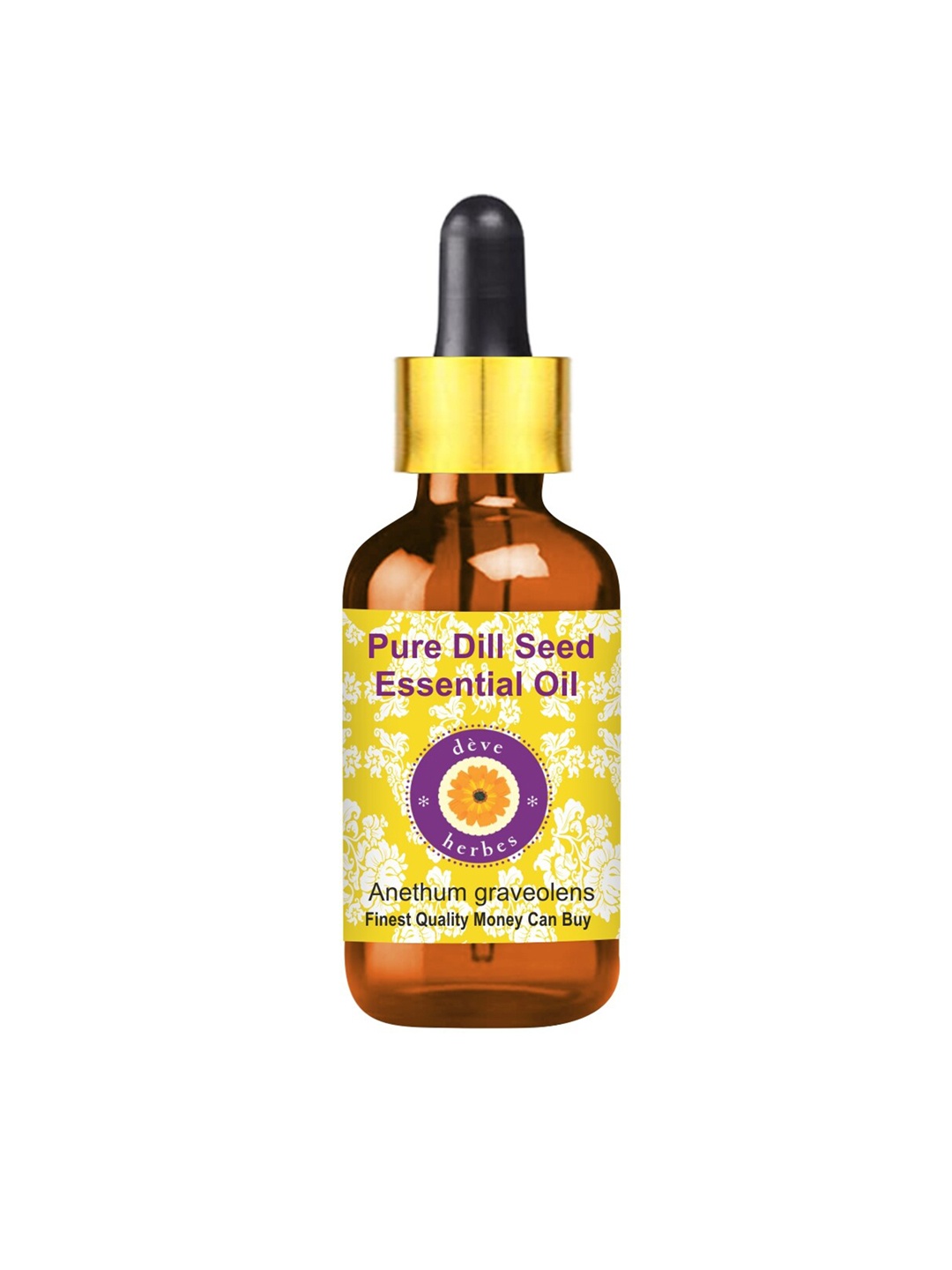 

Deve Herbes Pure Dill Seed Steam Distilled Essential Oil with Glass Dropper - 15ml, Yellow