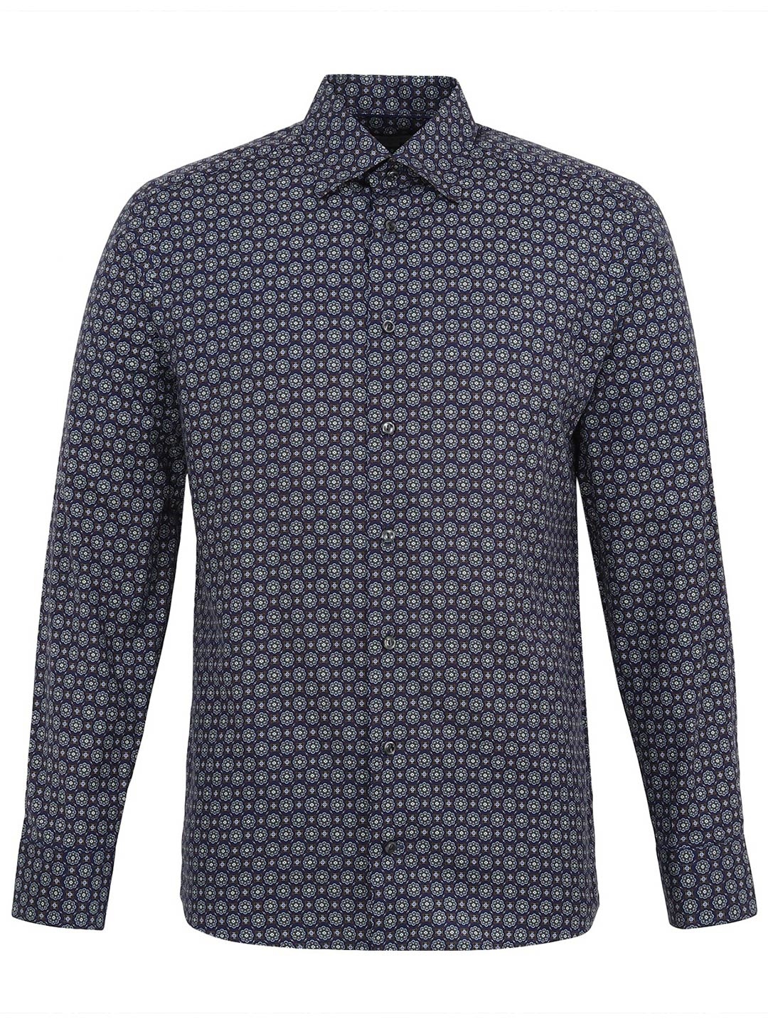 

Eton Men Navy Blue Printed Casual Shirt