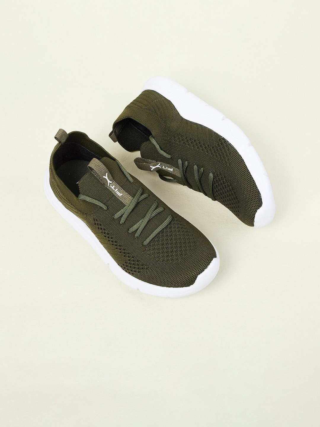 

max Boys Olive Green Woven Design Sneakers