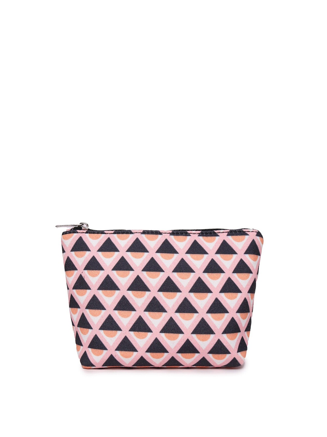 

ASTRID Women Pink & Navy Blue Geometric Printed Canvas Travel Pouch