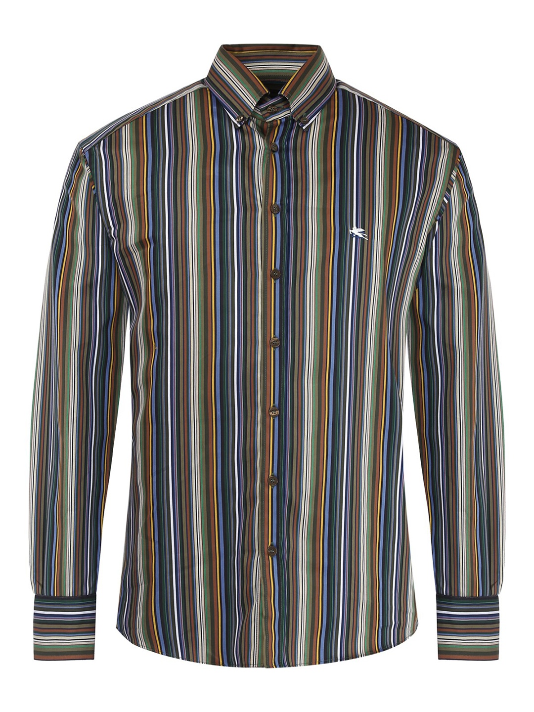 

ETRO Men Blue & Green Striped Cotton Formal Shirt