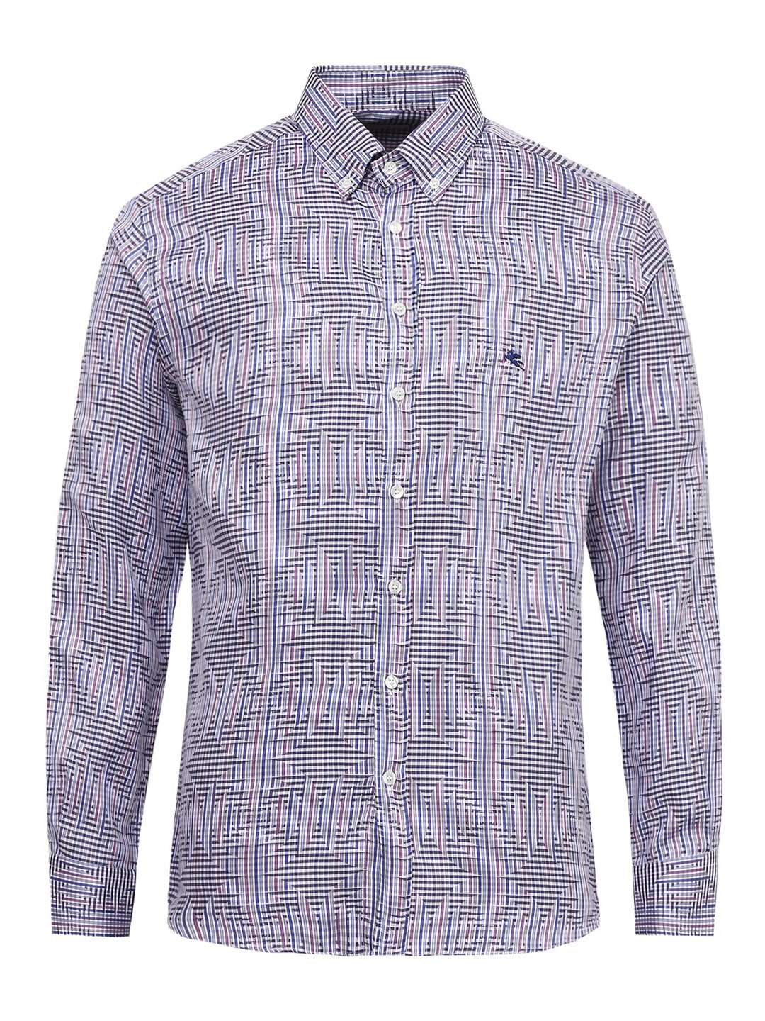 

ETRO Men Blue Printed Regular Fit Jacquard Casual Shirt