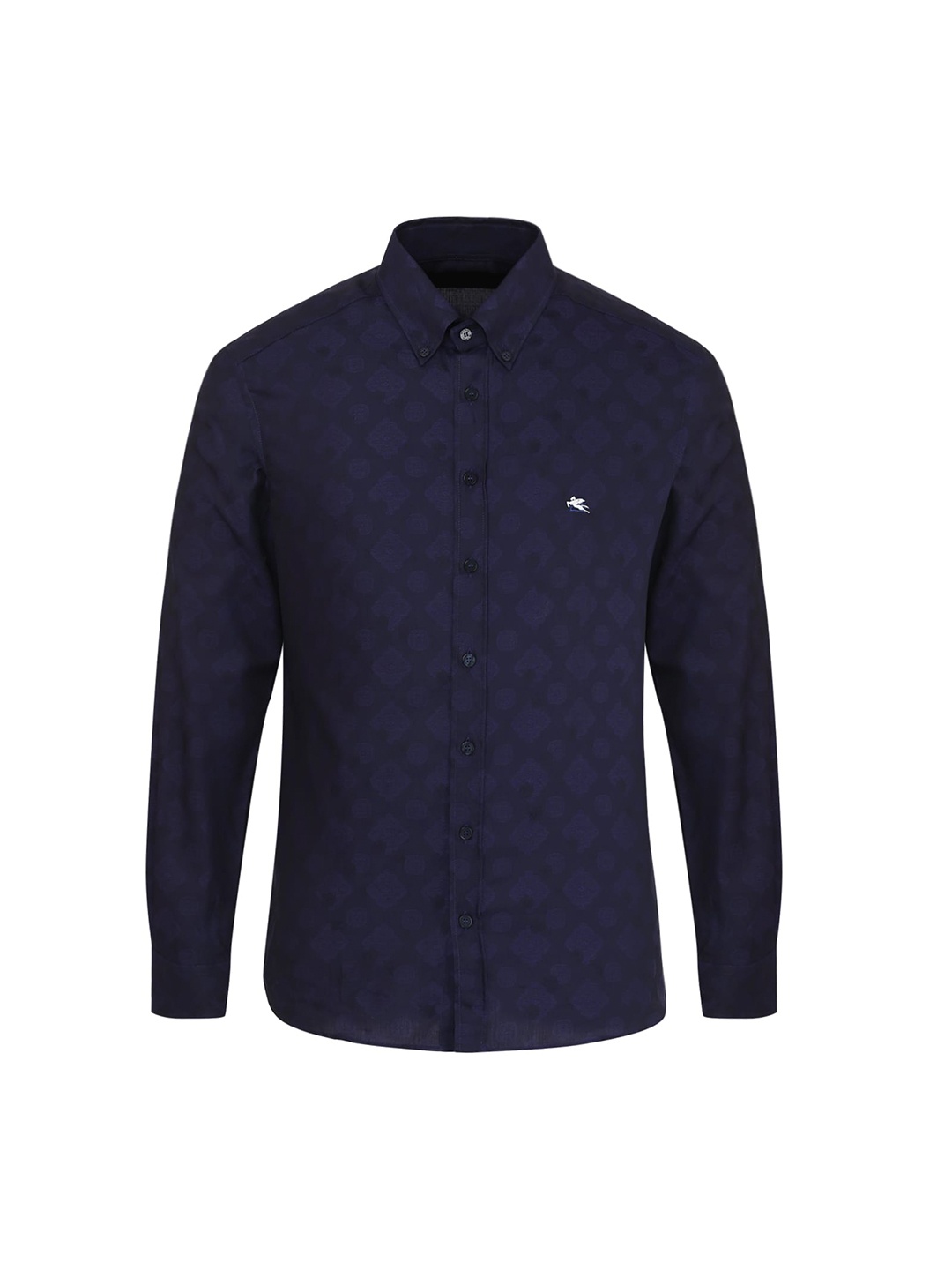

ETRO Men Navy Blue Floral Printed Cotton Formal Shirt