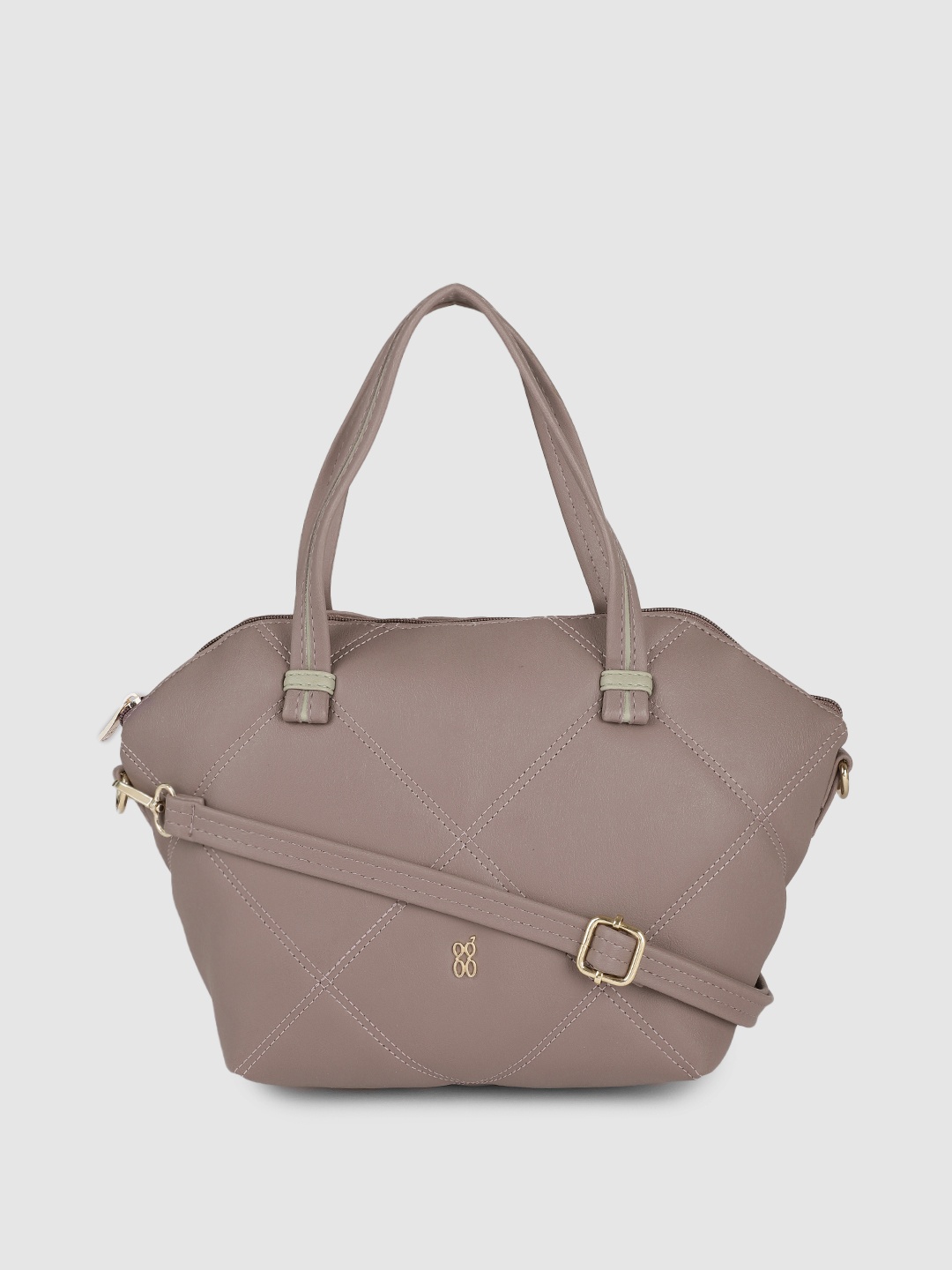 

Baggit Mauve Structured Handheld Bag with Quilted