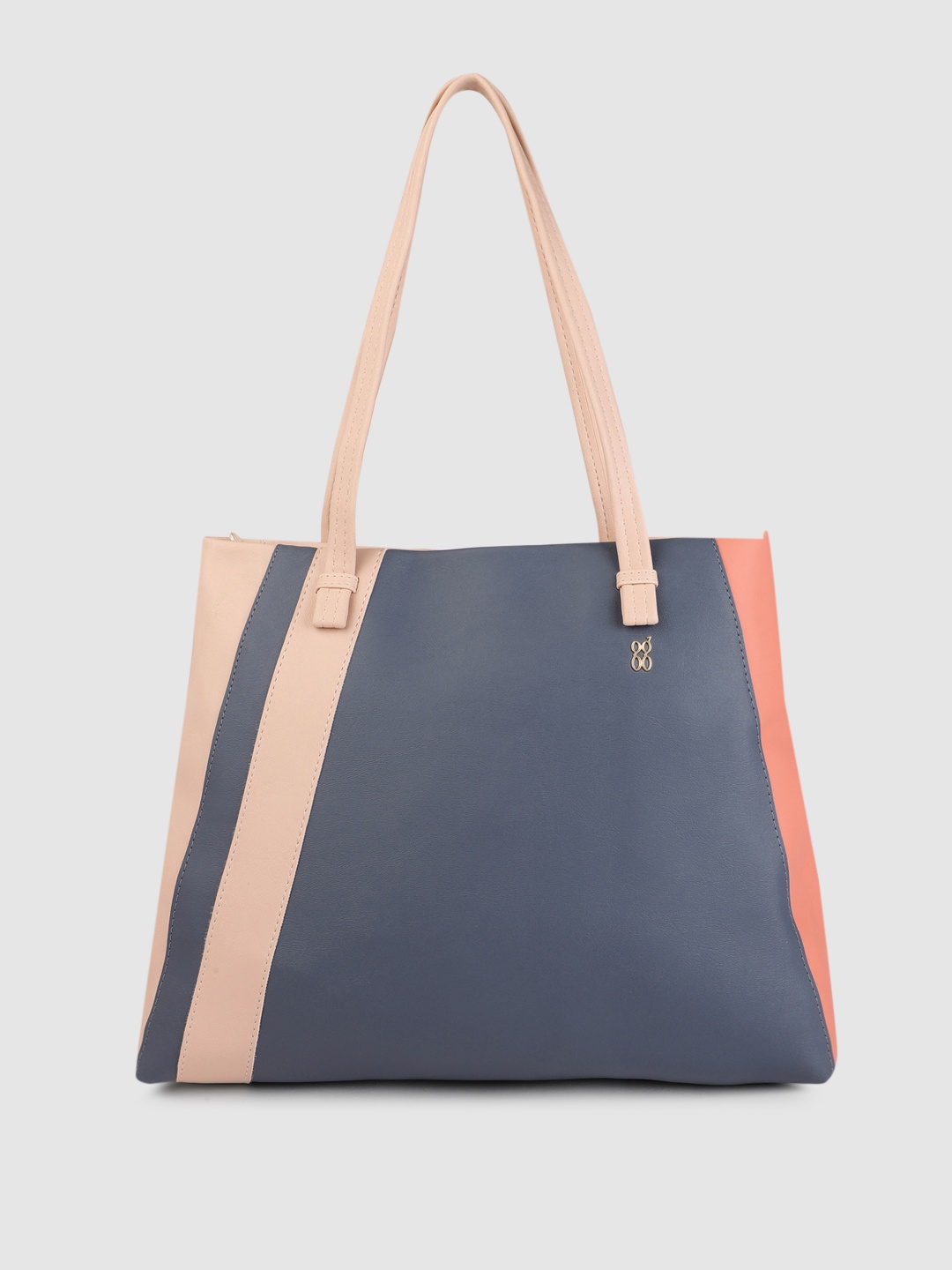 

Baggit Beige & Navy Blue Colourblocked Regular Structured Shoulder Bag