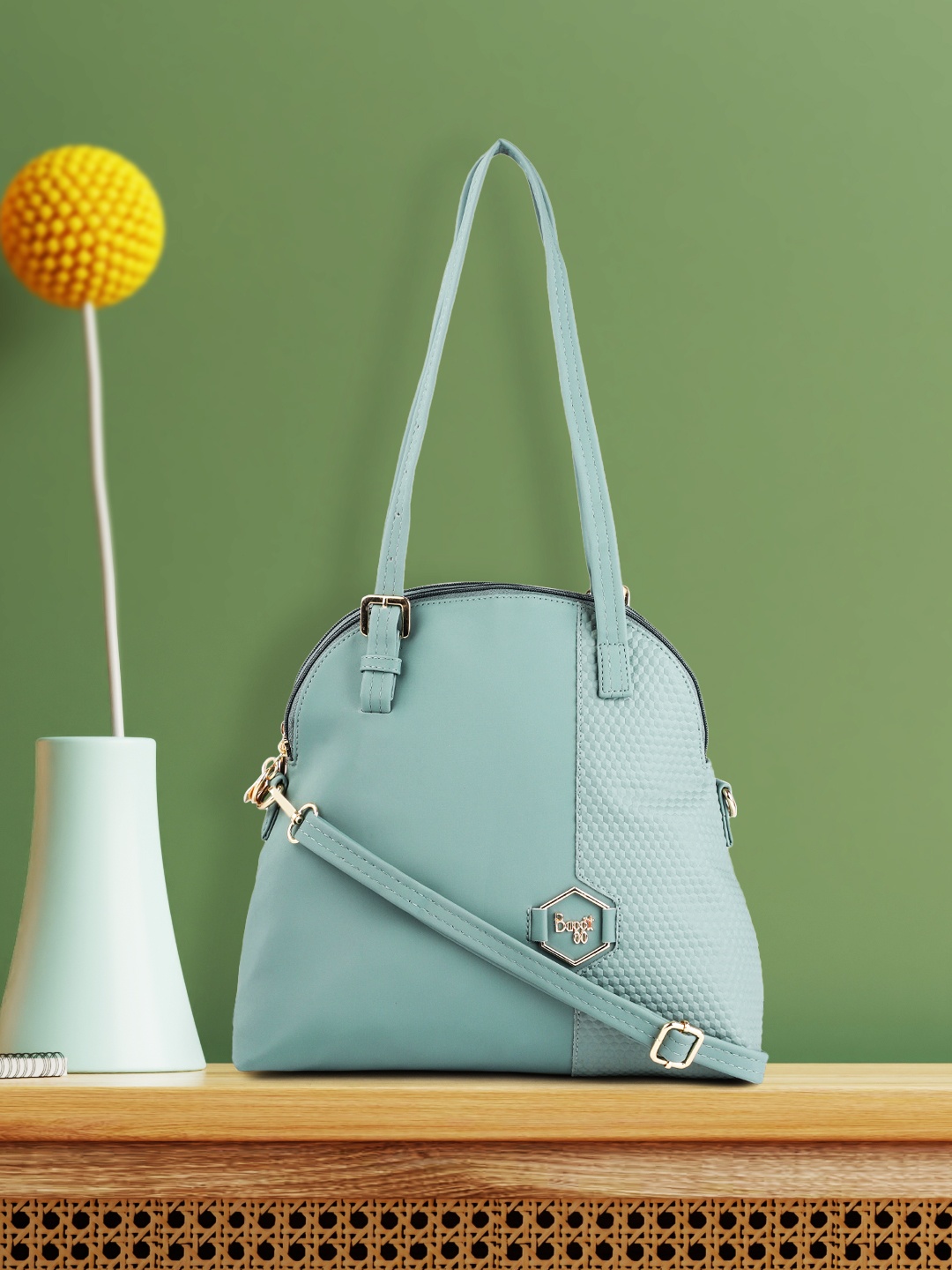 

Baggit Blue Solid Structured Shoulder Bag