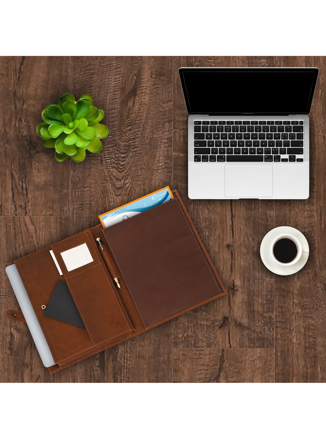 

Teakwood Leathers Brown Solid Portfolio File Folder