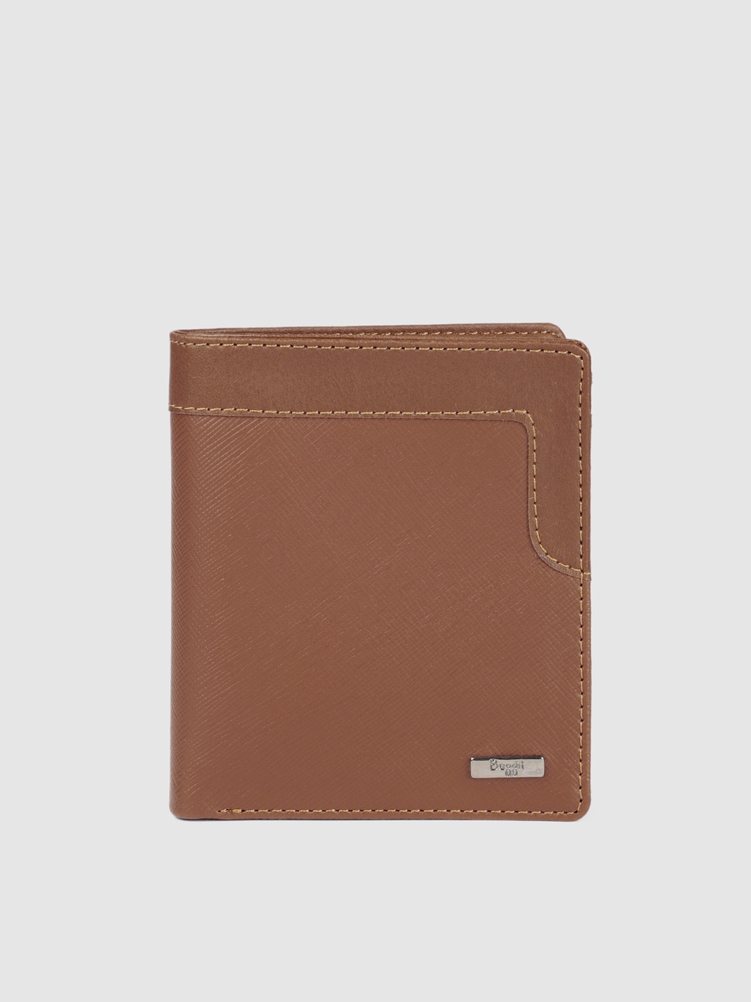 

Baggit Men Tan Brown Solid Two Fold Wallet