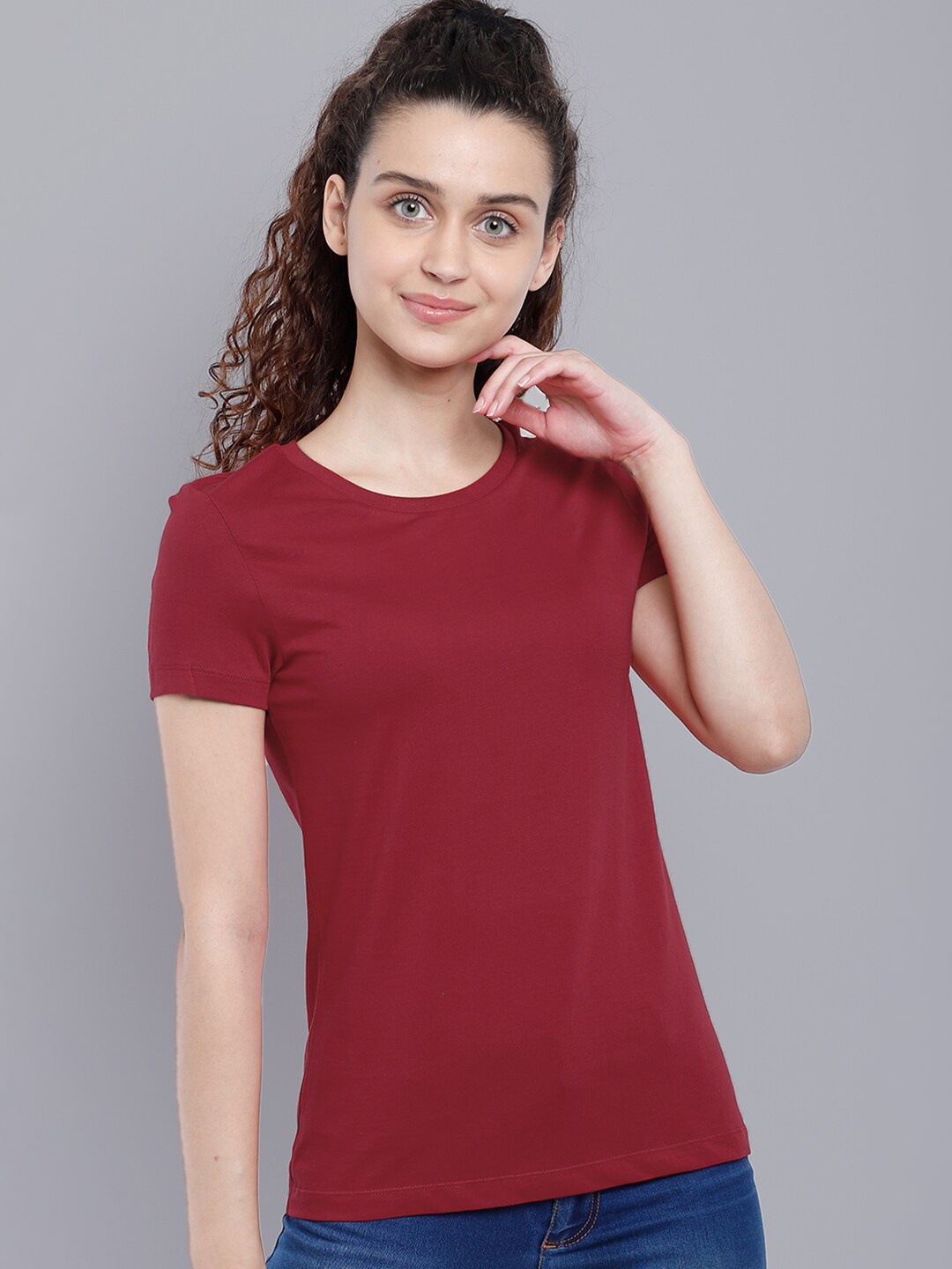 

Free Authority Women Red Slim Fit T-shirt