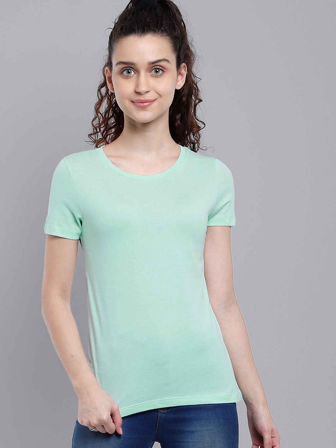 

Free Authority Women Green Slim Fit T-shirt