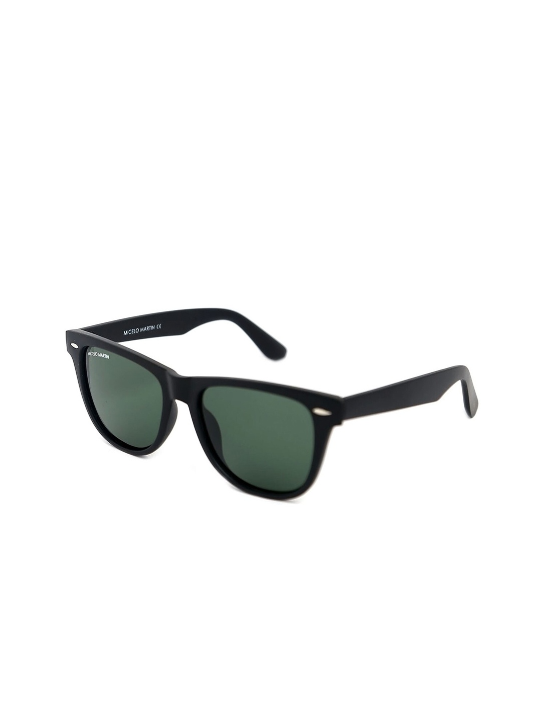 

Micelo Martin Unisex Green Lens & Black Wayfarer Sunglasses with UV Protected Lens
