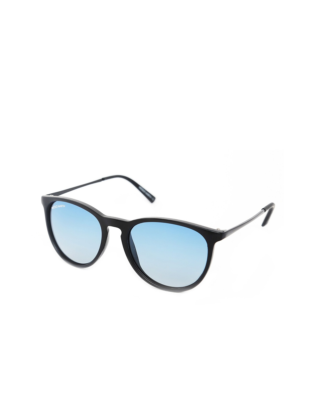 

Micelo Martin Unisex Blue & Black Round Sunglasses