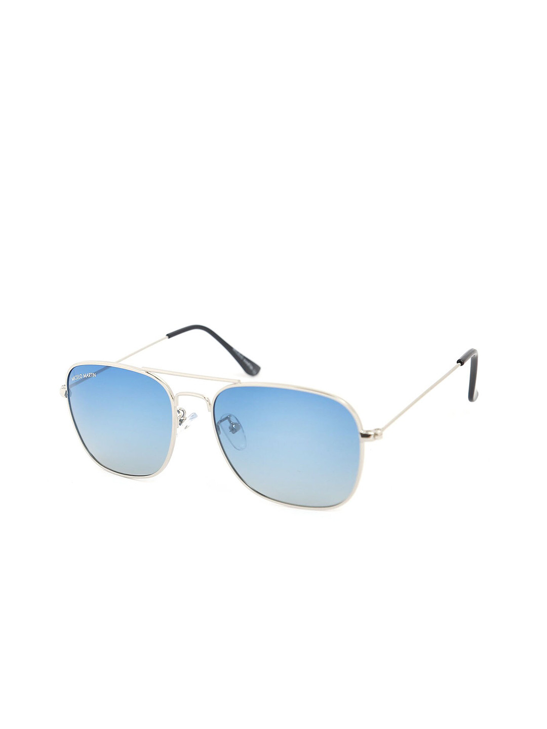 

Micelo Martin Men Blue Lens & Silver-Toned Square Sunglasses with UV Protected Lens