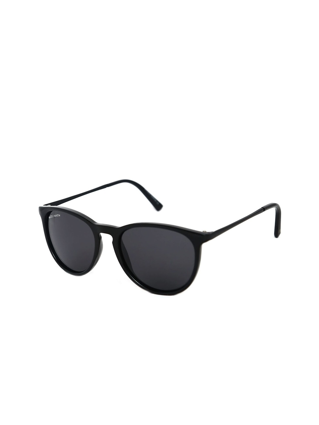 

Micelo Martin Unisex Grey Lens & Black Round Sunglasses with UV Protected Lens