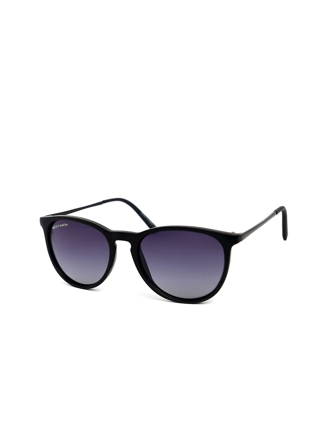 

Micelo Martin Unisex Grey Lens & Black Round Sunglasses with UV Protected Lens MM2002 C1