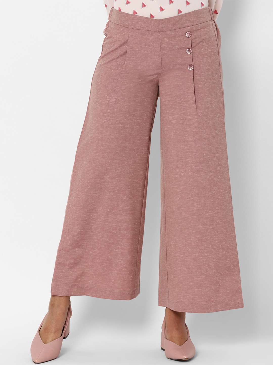 

Allen Solly Woman Women Pink Flared Trousers