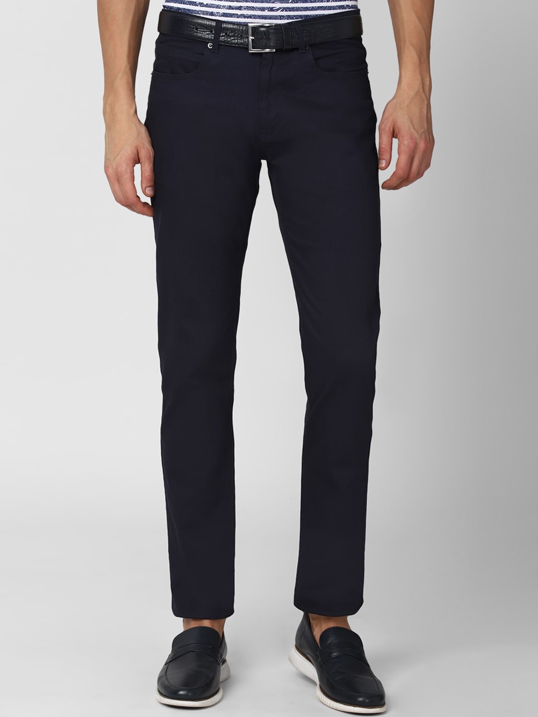 

Peter England Casuals Men Navy Blue Skinny Fit Trousers