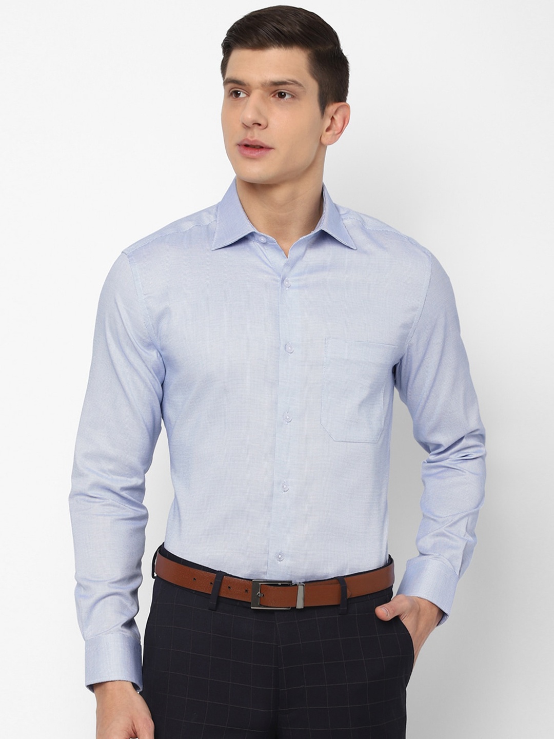 

Louis Philippe Men Blue Pure Cotton Formal Shirt