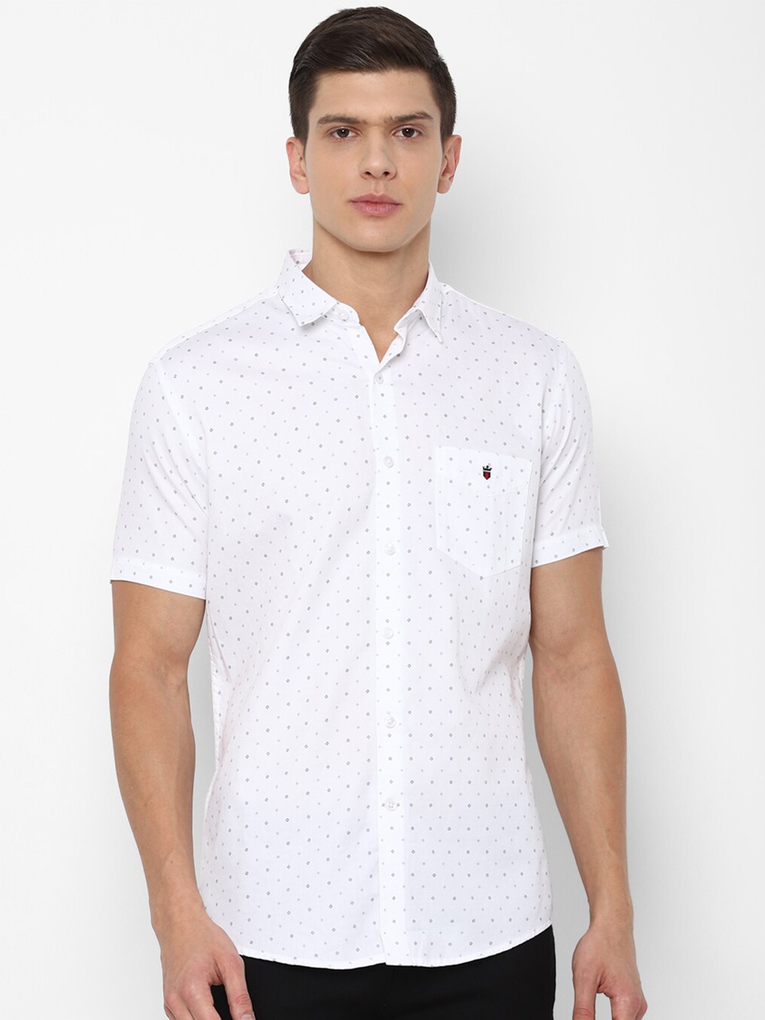 

Louis Philippe Sport Men White Slim Fit Printed Cotton Casual Shirt