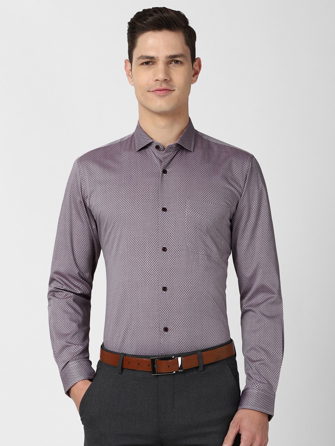 

Peter England Men Purple Slim Fit Formal Shirt