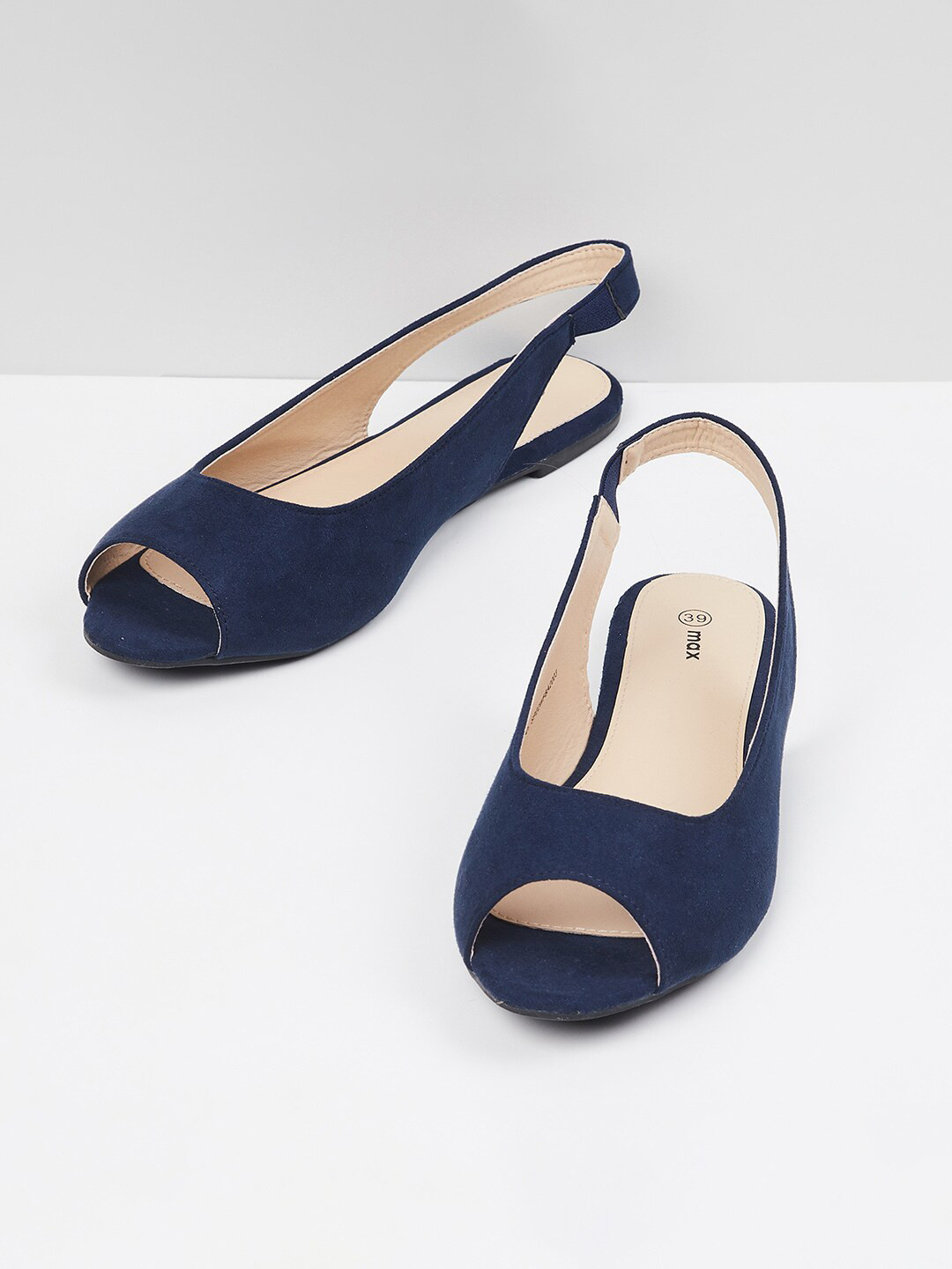 

max Women Navy Blue Ballerinas Flats