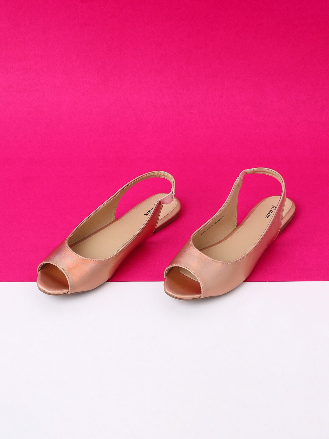 

max Women Pink Open Toe Flats