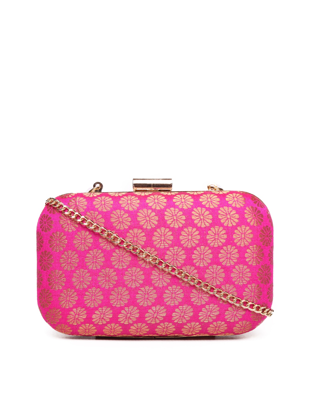 

ASTRID Pink & Gold-Toned Printed Clutch