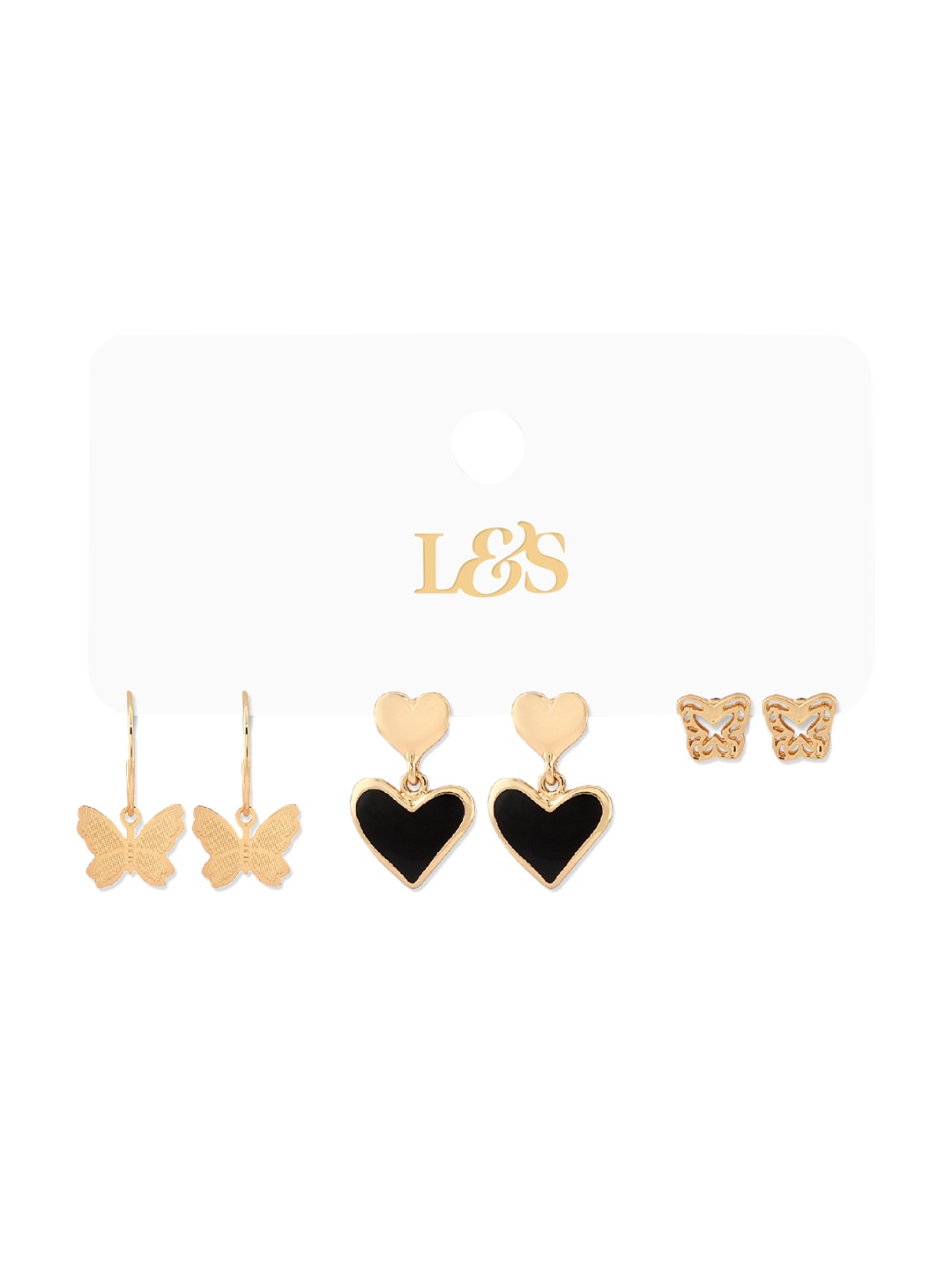 

Lilly & sparkle Set of 3 Contemporary Drop Earrings, Gold