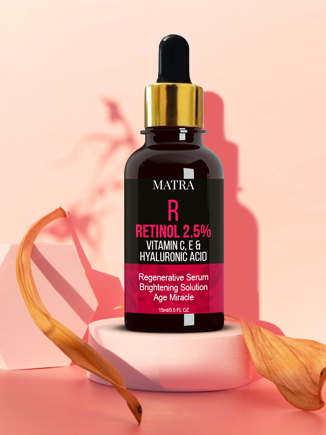 

MATRA Retinol 2.5% Age Miracle Regenerative Brightening Serum with Hyaluronic Acid - 15 ml, Black
