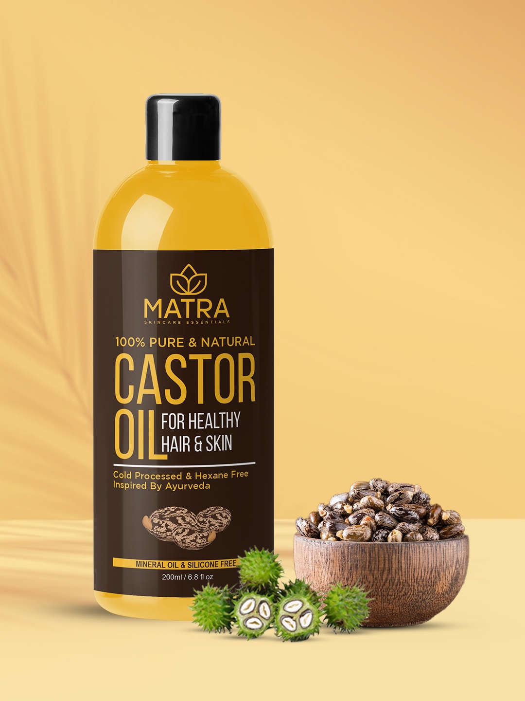 

MATRA 100% Pure & Natural Castor Oil for Healthy Hair & Skin - 200 ml, Yellow