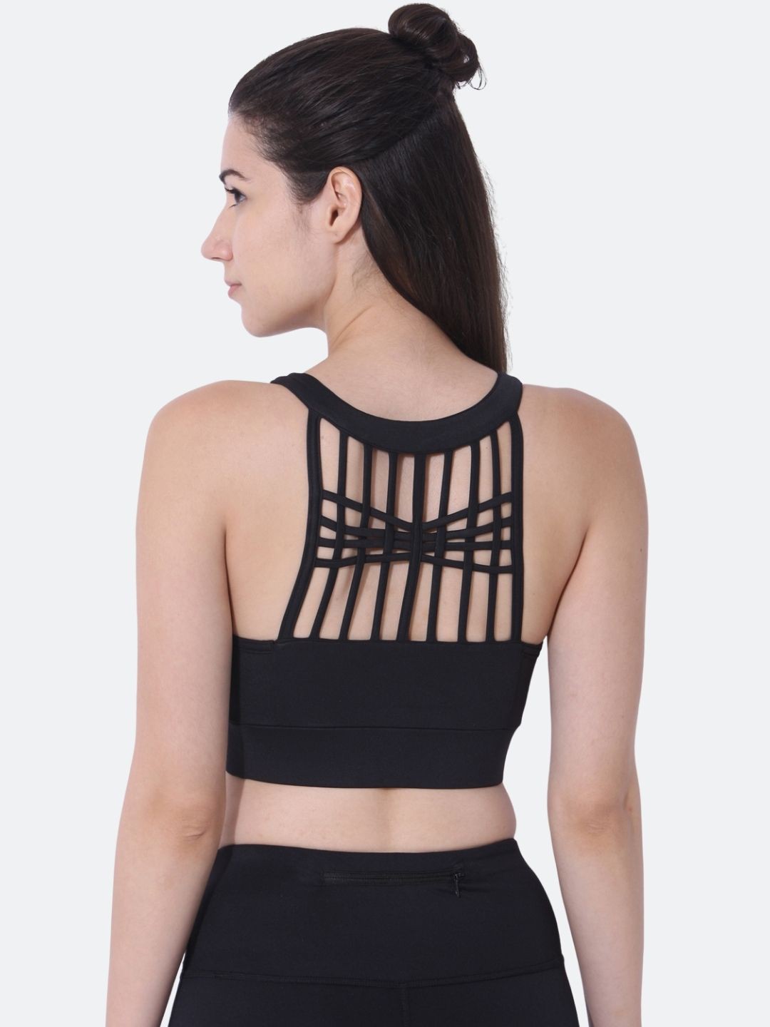 

Silvertraq Black Styled Back Anti-Odour Quick Dry Workout Bra