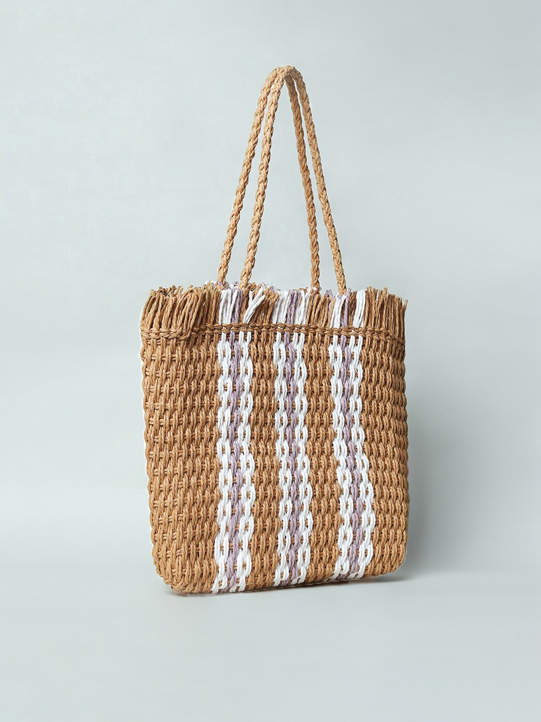 

ONLY Brown Textured Shopper Hobo Bag