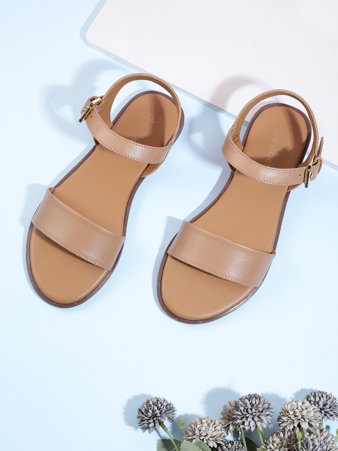 

DressBerry Women Nude-Coloured Solid Open Toe Flats
