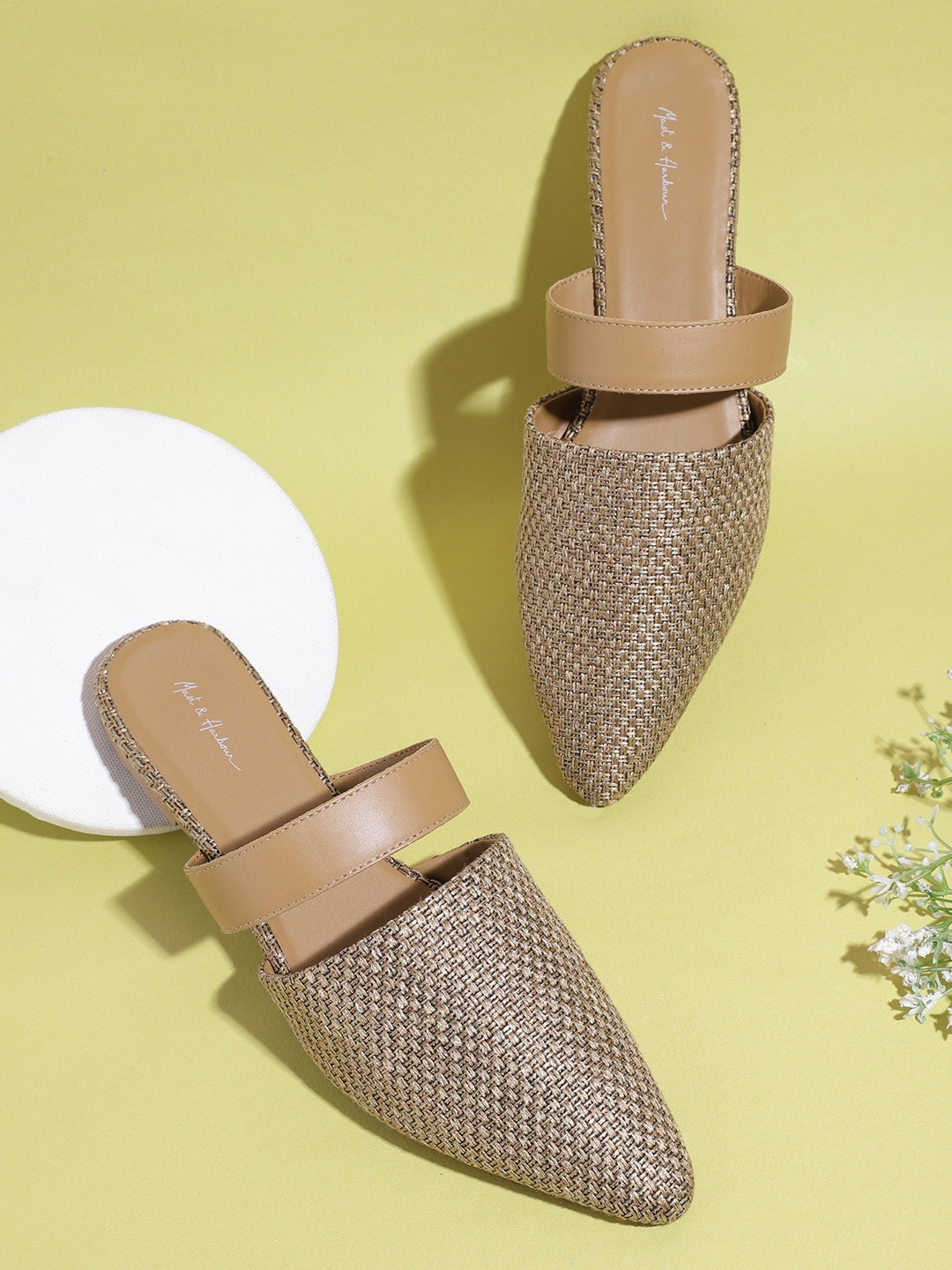 

Mast & Harbour Women Brown Woven Design Mules