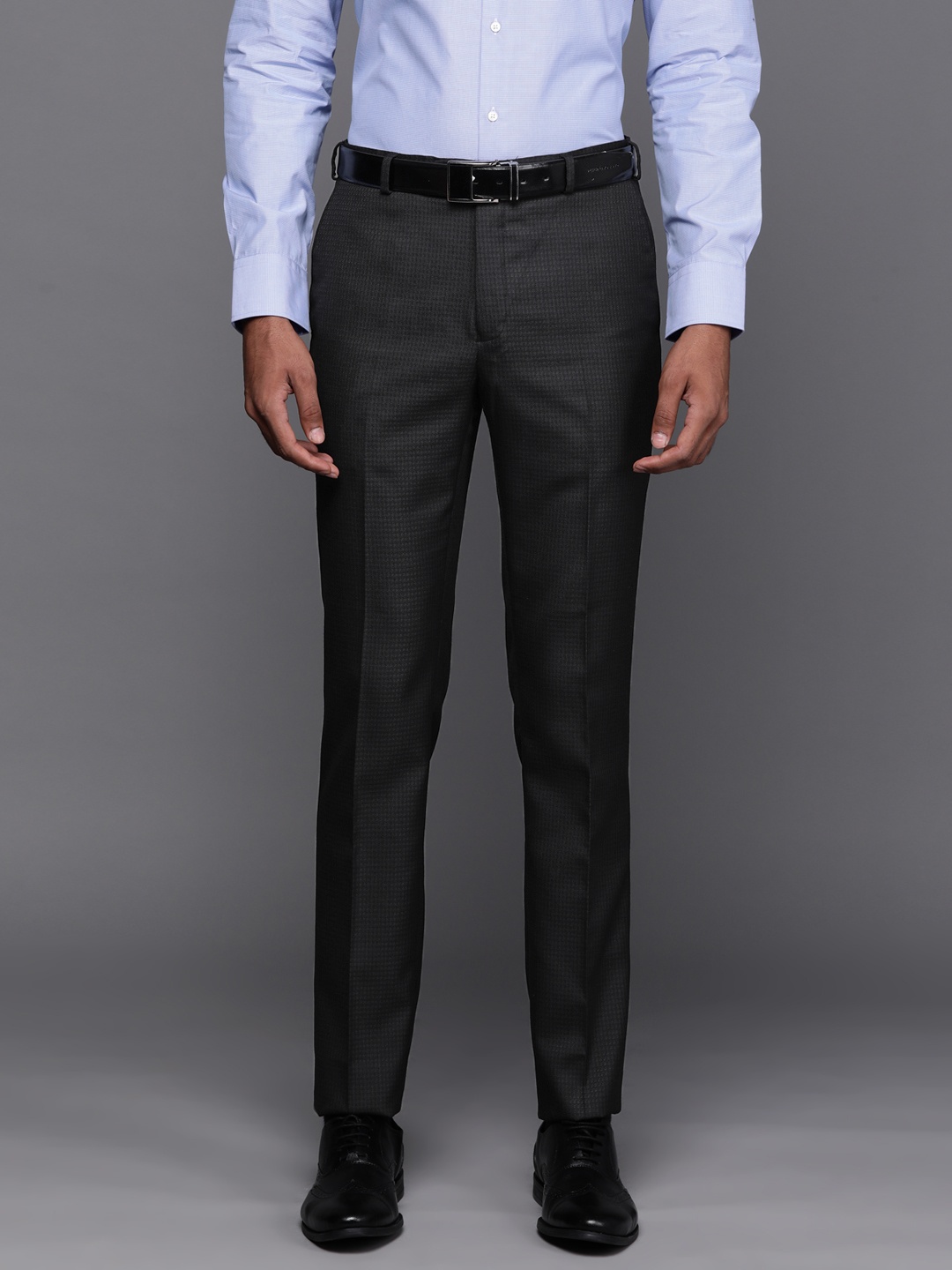 

Raymond Men Black Slim-Fit Trousers