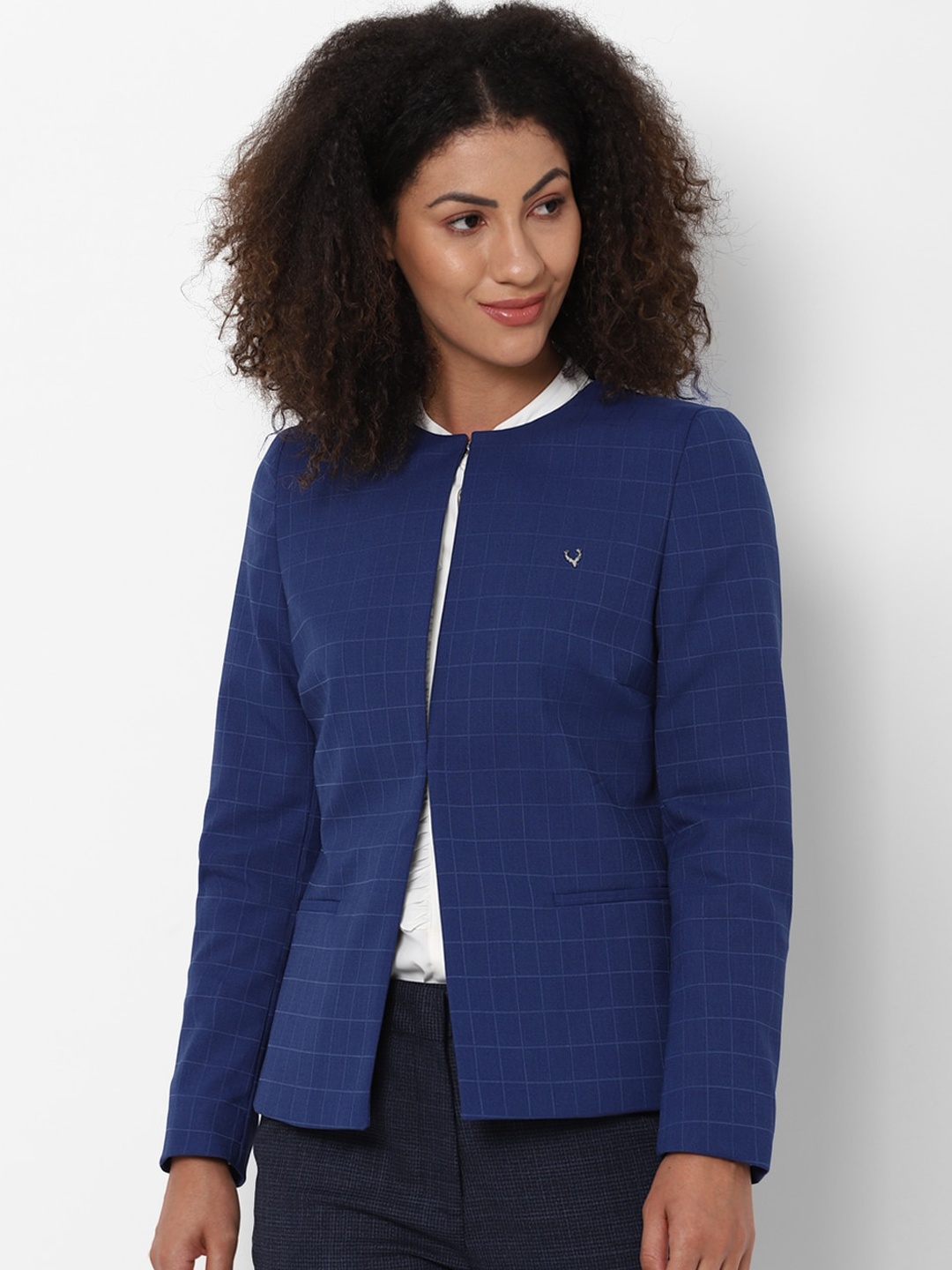 

Allen Solly Woman Women Blue Checked Blazer