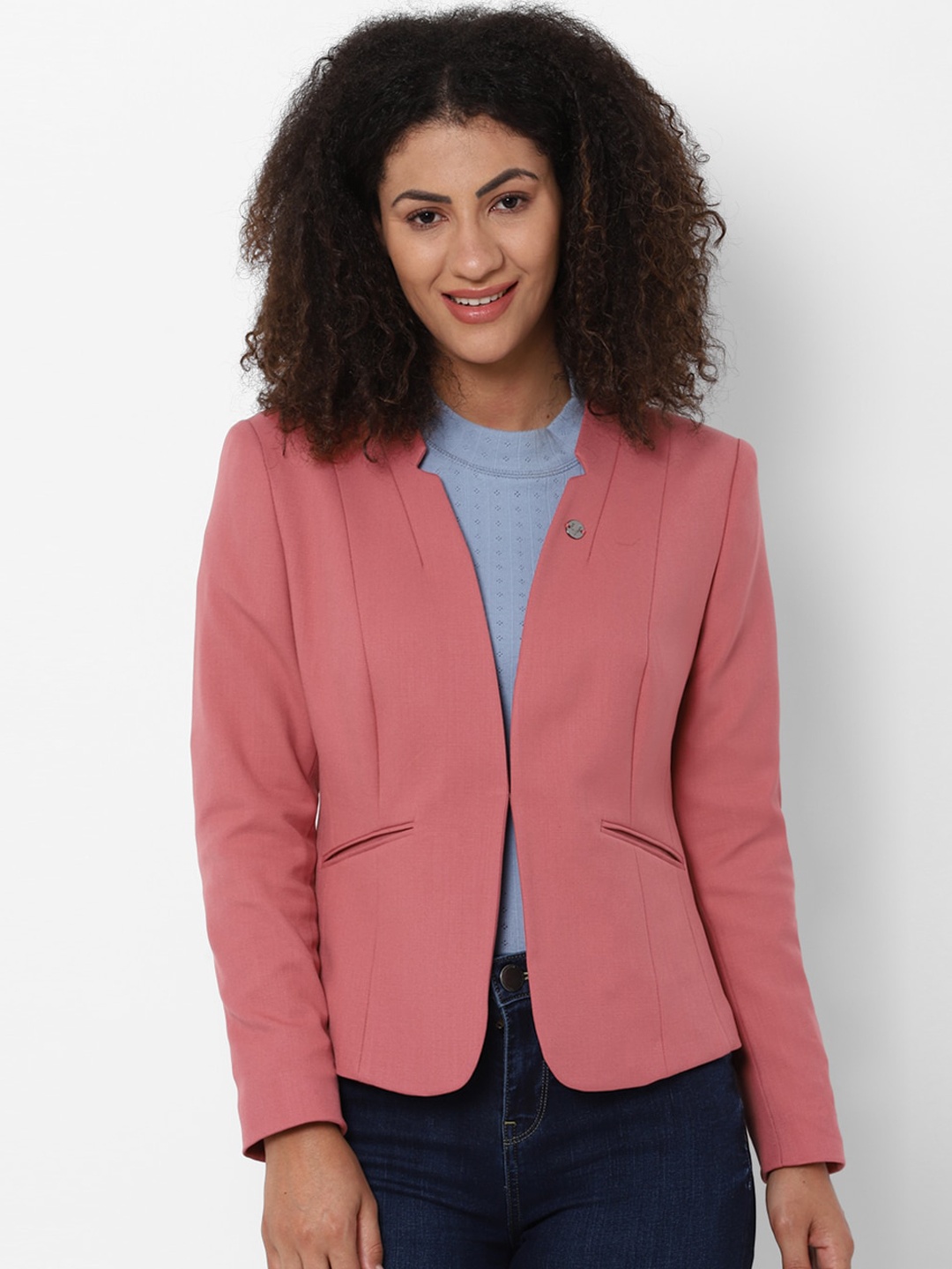 

Allen Solly Woman Women Pink Solid Regular Fit Single-Breasted Blazers