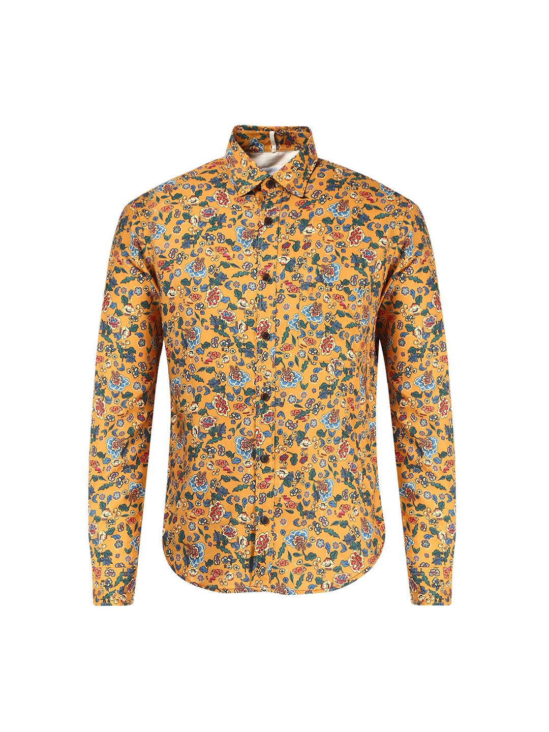 

SERGE BLANCO Men Yellow Floral Printed Casual Shirt