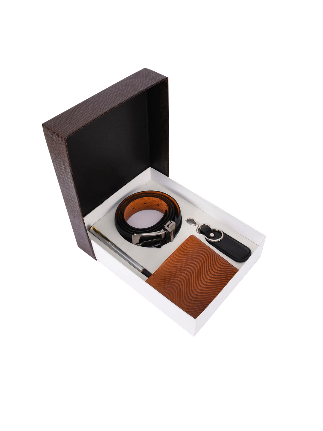 

BuckleUp Men Black & Brown Accessory Gift Set