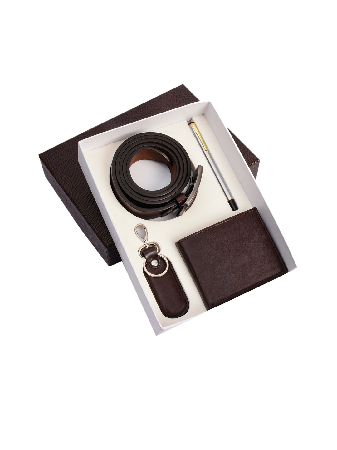 

BuckleUp Men Brown Solid Accessory Gift Set