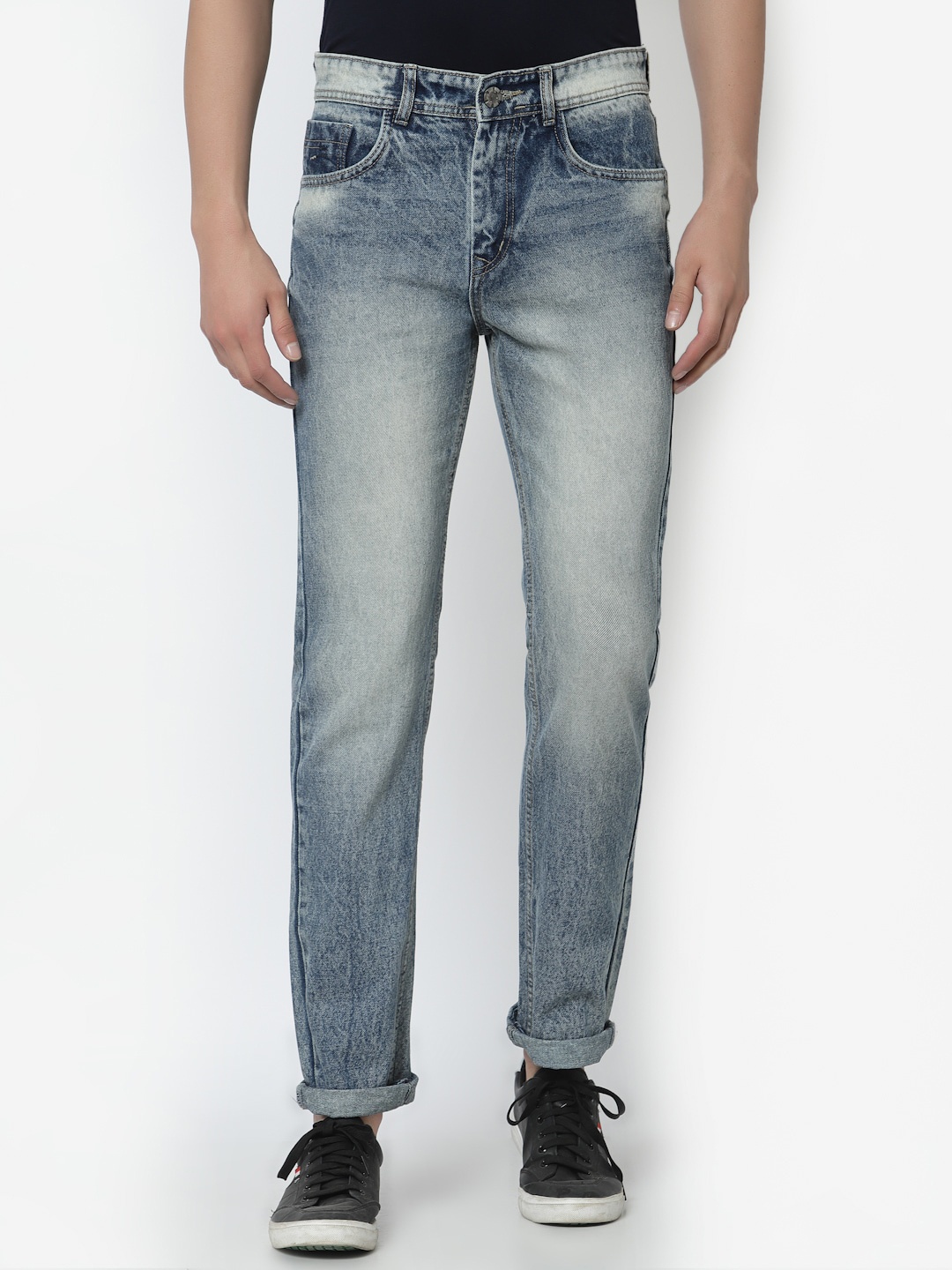 

FEVER Men Blue Heavy Fade Pure Cotton Jeans