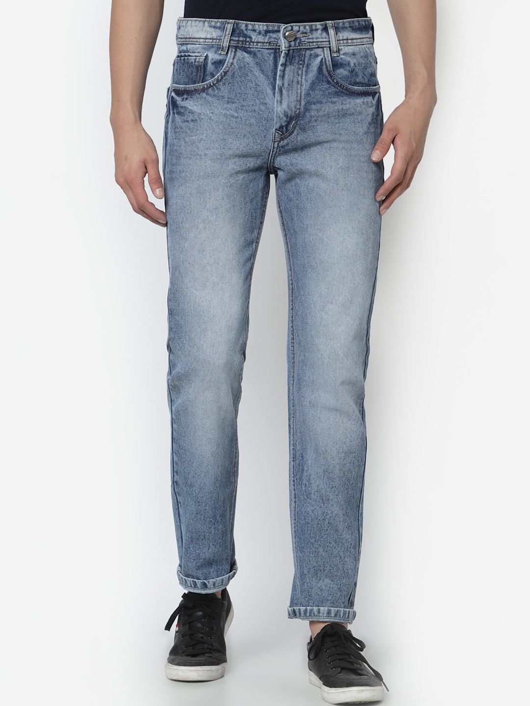 

FEVER Men Blue Solid Regular Fit Heavy Fade Cotton Jeans