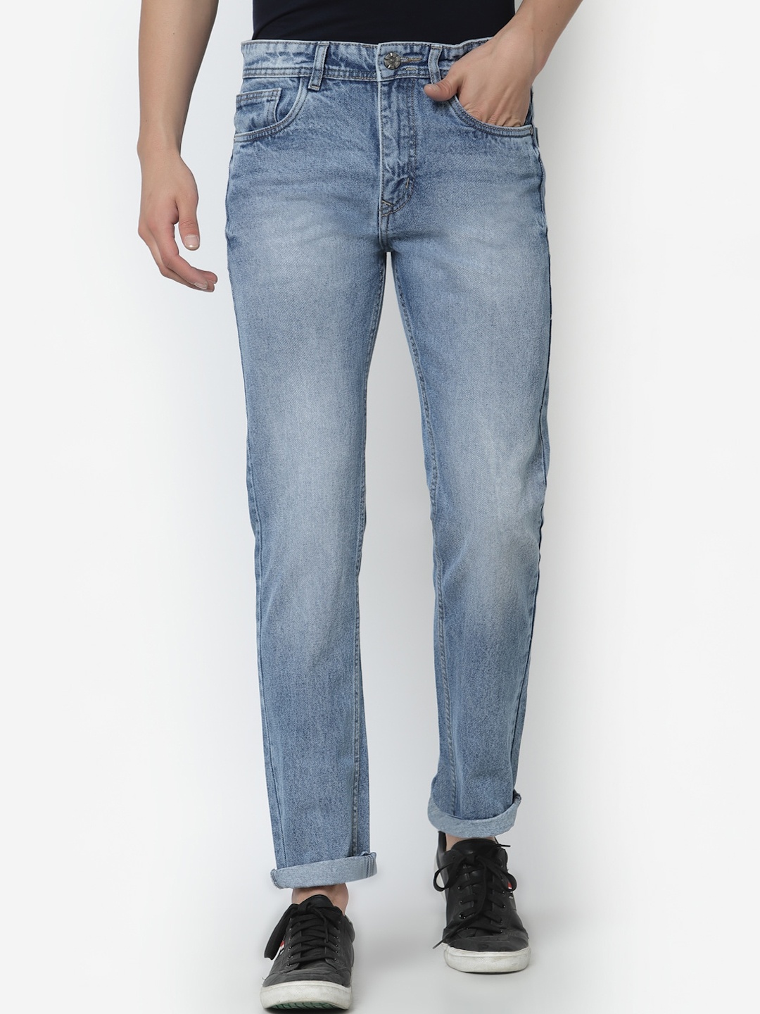 

FEVER Men Blue Low Distress Heavy Fade Non-Stretchable Jeans